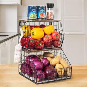Fruit Basket, Stackable Wall Mounted Fruit Baskets, Potato Basket Onion Storage